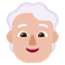 Person- Medium-Light Skin Tone- White Hair emoji on Microsoft